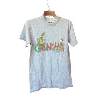 The Grinch Grey Short Sleeve Spellout T-shirt with Max the Dog Hybrid Apparel Sm